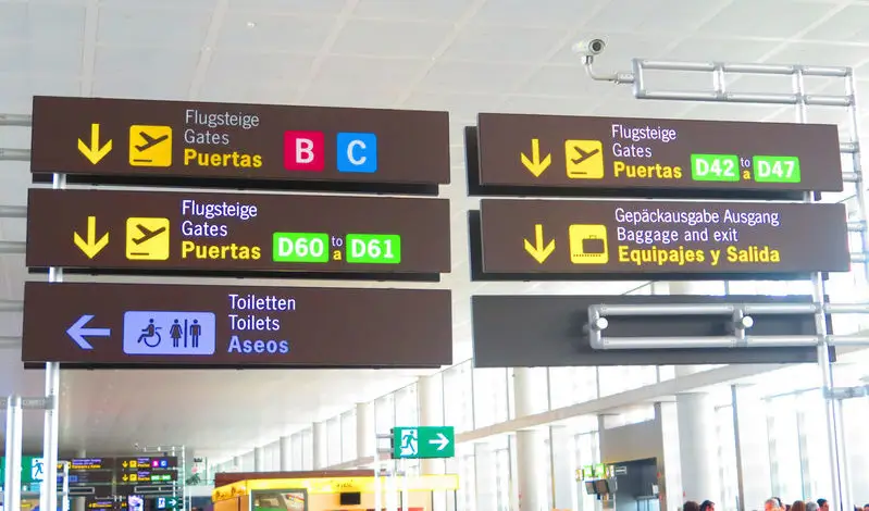 Airport sign at Malaga Airport (AGP)